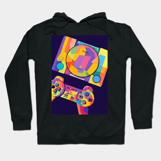 Playstation 1 Wpap Pop Art Hoodie by Zet Art